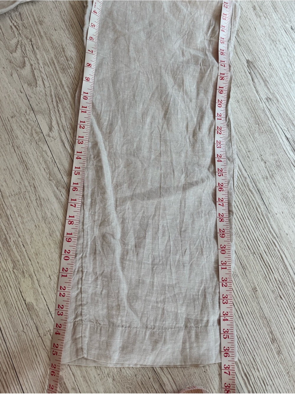 Tahari Wide Leg Elastic Waist Pull on Beige Linen Pants with Pockets S - Picture 9 of 10